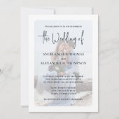 エレガントフォトオーバーレイシンプルターコイズビーチコースト 招待状 (正面)