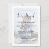 エレガントフォトオーバーレイシンプルトレンディーブルゴーニュ 招待状 (正面)