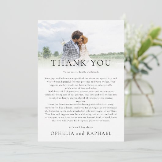 エレガントフォトオーバーレイ結婚ボホさん カード (スタンド正面)