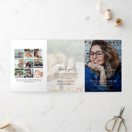 エレガントフォトオーバーレイ葬儀記念事業 三つ折り招待状