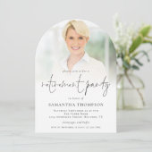 エレガントフォトオーバーレイ退職パーティーアーチ招待状 招待状 (スタンド正面)