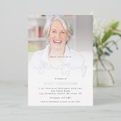 エレガントフォトオーバーレイ退職パーティーラグジュアリー実在 箔招待状 (立ち正面)