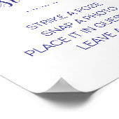 エレガントフォトゲストブックネイビーブルーホワイト結婚ズ ポスター (角)