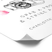 エレガントフォトゲストブックブライダルシャワー標識 ポスター (角)