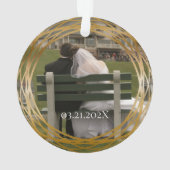 エレガントフォトゴールデン結婚50周年記念品 オーナメント (裏面)