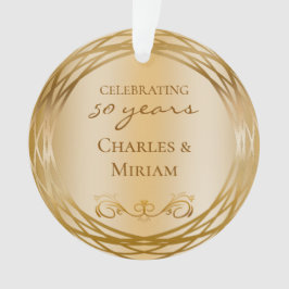 エレガントフォトゴールデン結婚50周年記念品 オーナメント
