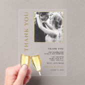 エレガントフォトシャンパ結婚ーニュ アクリル招待状 (インサイチュ (ポータブル))