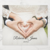 エレガントフォトスク結婚リッきらめくトのワインラベル スパークリングワインラベル (シングルラベル)