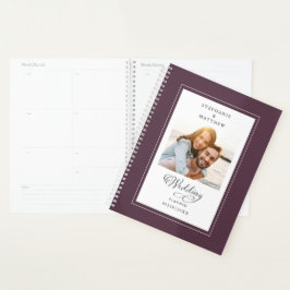 エレガントフォトパープルカシス婚約結婚ズ プランナー手帳