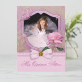 エレガントフォトピンクバタフライバラキンセアニェラ 招待状 (スタンド正面)