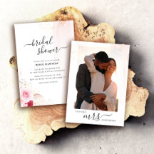 エレガントフォトピンクレッド&金ゴールドフローラブライダルシャワー