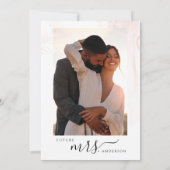 エレガントフォトピンクレッド&金ゴールドフローラブライダルシャワー 招待状 (裏面)