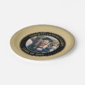 エレガントフォトブラック&金ゴールドモダン卒業パーティー ペーパープレート (アングル)