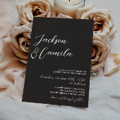 エレガントフォト結婚ブラック 招待状