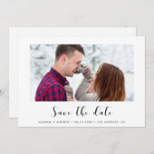 エレガントフォントカップルの写真を保存 案内状 (正面/裏面)