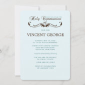 エレガントフォント聖体拝領招待状 招待状 (正面)