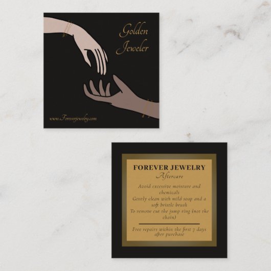 エレガントフォーエバー永久ジュエリー気に スクエア名刺 (正面/裏面)