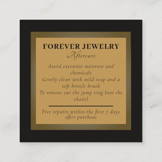 エレガントフォーエバー永久ジュエリー気に スクエア名刺 (裏面)