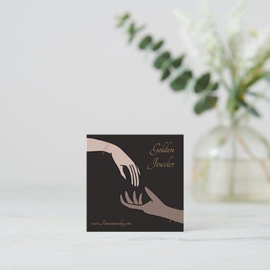 エレガントフォーエバー永久ジュエリー気に スクエア名刺 (スタンド正面)