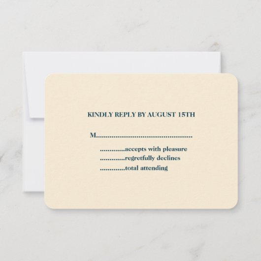 エレガントフォークアートデザインRSVPカード 出欠カード (裏面)