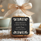 エレガントフォークアートフローラクリスマスパーソナライズされた スクエアシール