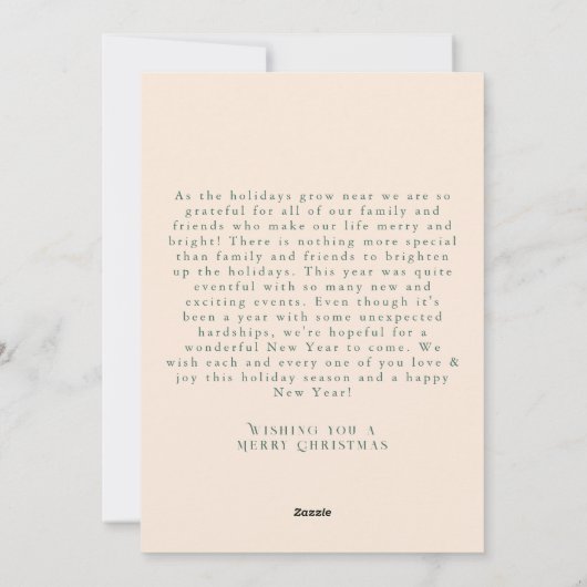 エレガントフォークアート（鳥）ショウジョウコウカンチョウクリスマスリーフ写真 シーズンカード (裏面)