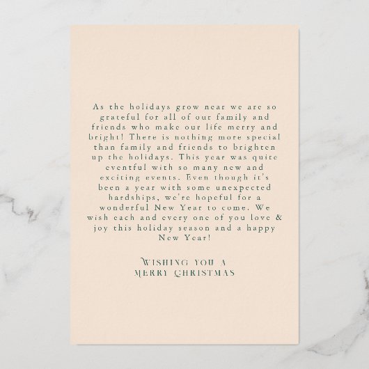 エレガントフォークアート(鳥)ショウジョウコウカンチョウクリスマスリーフ写真 箔シーズンカード (裏面)