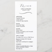 エレガントフォーマルなウェディングメニュー メニュー (正面)