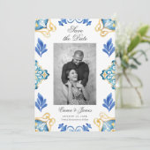 エレガントフォーマルイタリアンタイルの日付の保存 招待状 (スタンド正面)