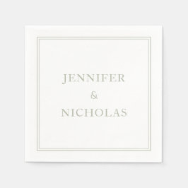 エレガントフォーマルクラシックサージグリーン結婚ズ スタンダードカクテルナプキン