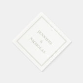 エレガントフォーマルクラシックサージグリーン結婚ズ スタンダードカクテルナプキン (角)