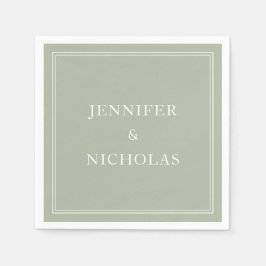 エレガントフォーマルクラシックサージグリーン結婚ズ スタンダードカクテルナプキン