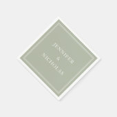 エレガントフォーマルクラシックサージグリーン結婚ズ スタンダードカクテルナプキン (角)