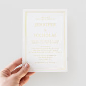 エレガントフォーマルクラシックテラ結婚コッタ金ゴールド 箔招待状