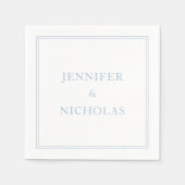 エレガントフォーマルクラシックパウダブルー結婚ズ スタンダードカクテルナプキン (正面)