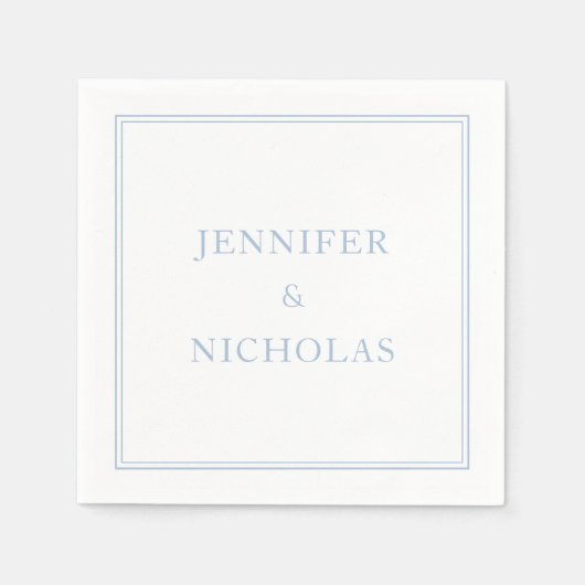 エレガントフォーマルクラシックパウダブルー結婚ズ スタンダードカクテルナプキン (正面)