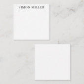 エレガントフォーマルクラシックプロフェッショナルシンプルブラック ノートカード (正面/裏面)