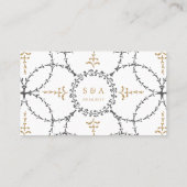 エレガントフォーマルクラシックヴィンテージ結婚式座席表 プレイスカード (裏面)