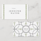 エレガントフォーマルクラシックヴィンテージ結婚式座席表 プレイスカード (正面/裏面)