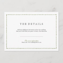 エレガントフォーマルクラシックヴィンテージ結婚式詳細カード エンクロージャーカード