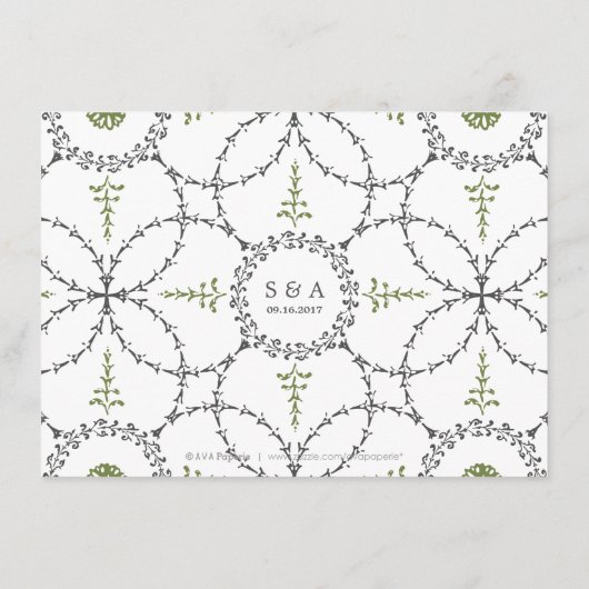 エレガントフォーマルクラシックヴィンテージ結婚式詳細カード エンクロージャーカード (裏面)