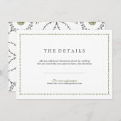 エレガントフォーマルクラシックヴィンテージ結婚式詳細カード エンクロージャーカード (正面/裏面)