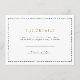 エレガントフォーマルクラシックヴィンテージ結婚式詳細カード エンクロージャーカード