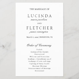 エレガントフォーマルクラシック予算結婚式 プログラム チラシ