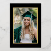 エレガントフォーマルクラシック卒業パーティー黒金ゴールド 箔招待状 (裏面)