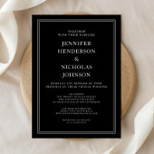 エレガントフォーマルクラシック白黒仮想結婚OS 招待状