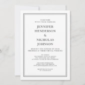 エレガントフォーマルクラシック白黒仮想結婚OS 招待状 (正面)