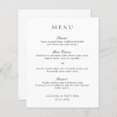 エレガントフォーマルクラシック結婚メニュー (正面/裏面)