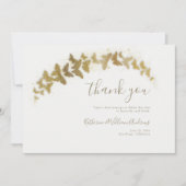 エレガントフォーマルクラシック金ゴールドチョイ結婚ズ サンキューカード (正面)