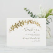 エレガントフォーマルクラシック金ゴールドチョイ結婚ズ サンキューカード (スタンド正面)
